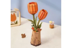 Robotime Rowood Wooden Bloom Craft – Red Camellia