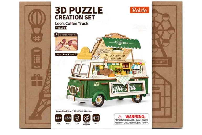 Rolife Leo’s Coffee Truck 3D Wooden Puzzle