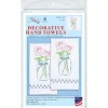 Roses Stamped Decorative Hand Towel Pair