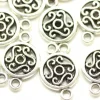 Round Celtic Connector, Double Sided – Antique Silver Plated