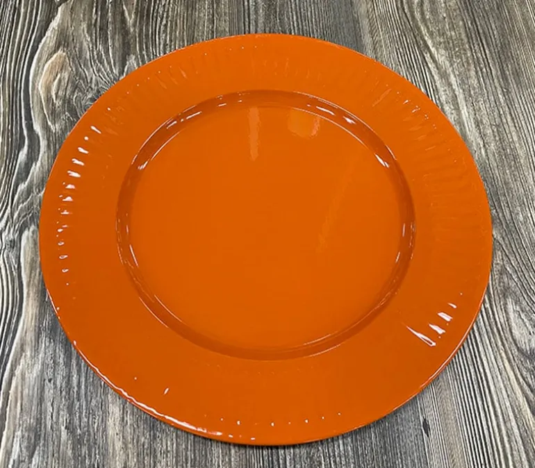 Round Metal Plate – Orange