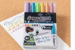 Royal & Langnickel Super Glitter Art Marker Set – 6 Piece – 1mm Fine Tip