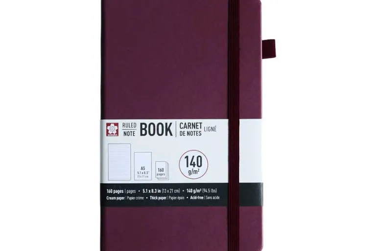 Sakura 140gsm Pocket Hardcover Ruled Notebook – Black