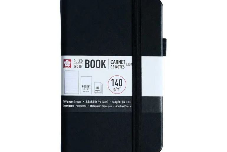 Sakura 140gsm Pocket Hardcover Ruled Notebook – Black