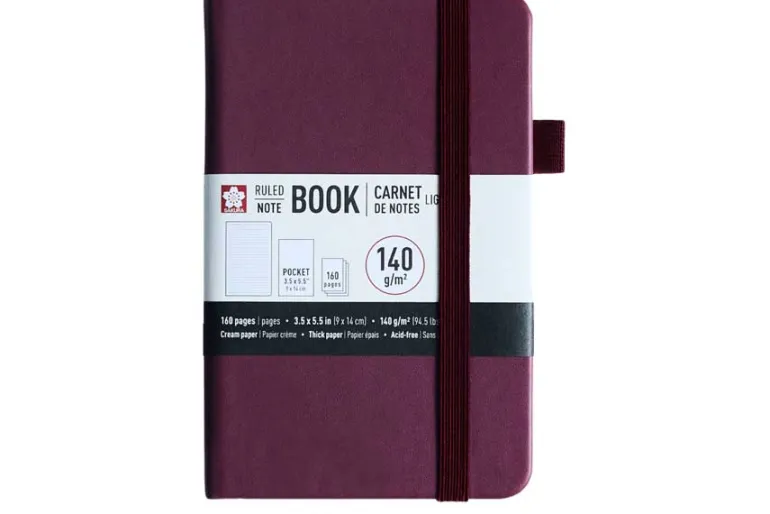 Sakura 140gsm Pocket Hardcover Ruled Notebook – Black
