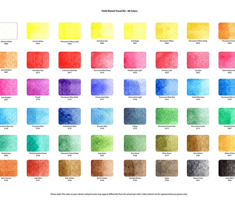 Sakura Koi Field Sketch Watercolor Box – 48 Color