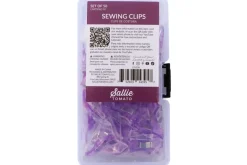 Sallie Tomato Purple Sewing Clips 50 count pack with storage