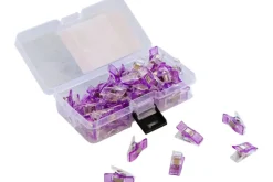 Sallie Tomato Purple Sewing Clips 50 count pack with storage