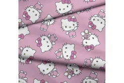 Sanrio Hello Kitty Garden Doodles on Pink Fabric