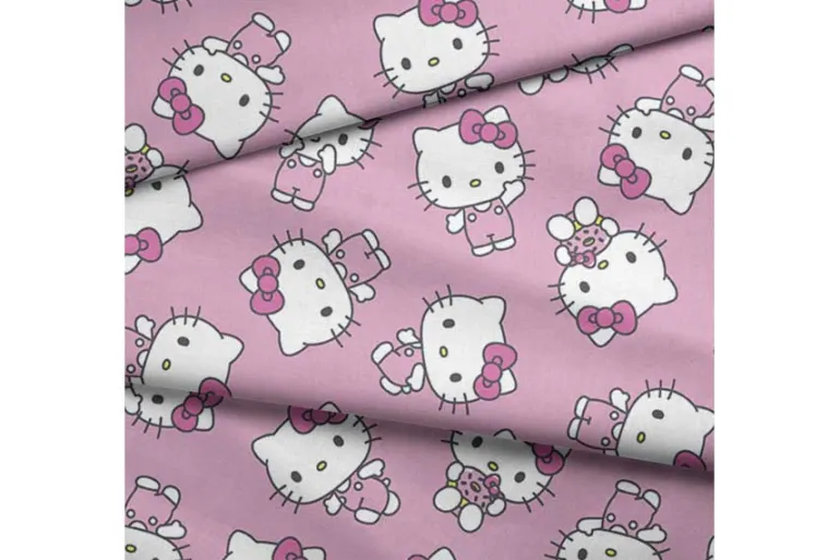 Sanrio Kawaii Crowd Hello Kitty Fabric