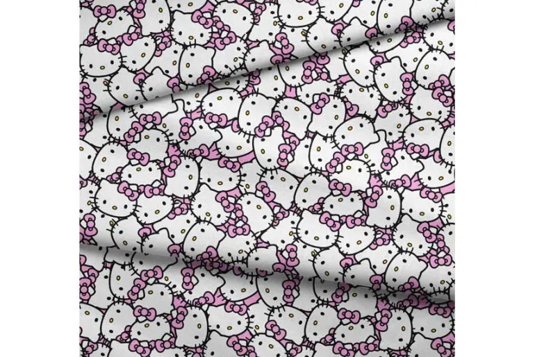 Sanrio Kawaii Crowd Hello Kitty Fabric