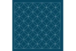 Sashiko Sampler Traditional Design Asa-no-ha on Navy