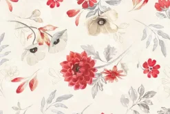 Scarlet Dreams Floral Large Floral Toss on Cream