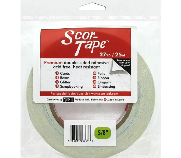 Scor-Pal Scor-Tape Double-Sided Adhesive – 1/8″ x 27 Yards