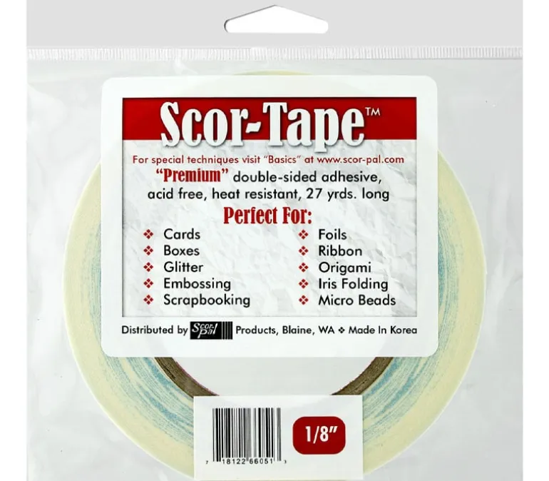 Scor-Pal Scor-Tape Double-Sided Adhesive – 1/2″ x 27 Yards