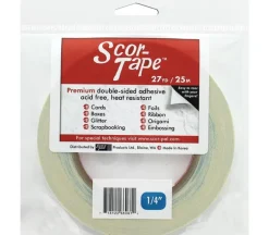 Scor-Pal Scor-Tape Double-Sided Adhesive – 1/2″ x 27 Yards