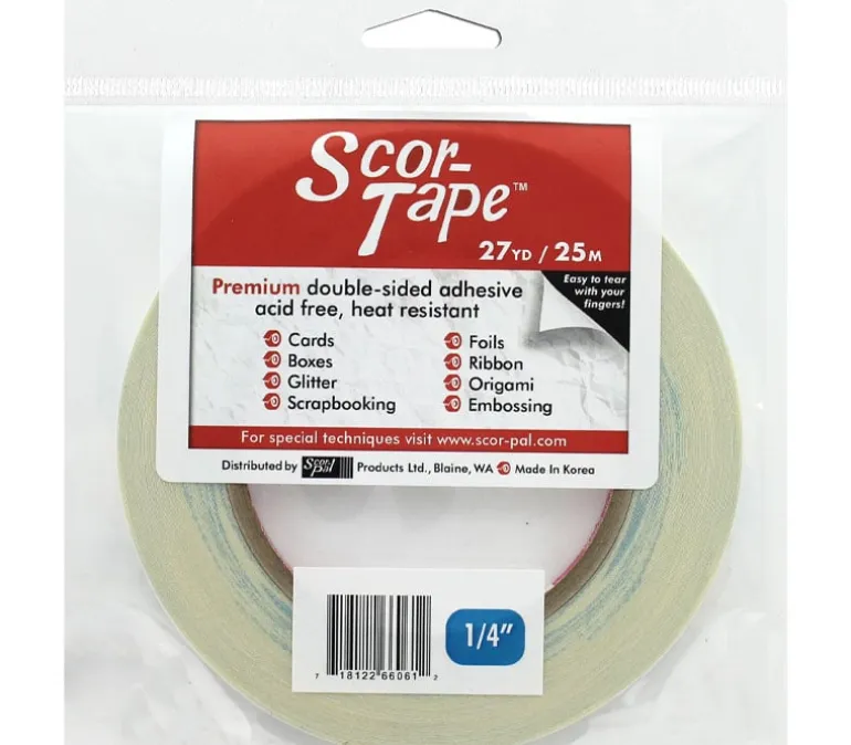 Scor-Pal Scor-Tape Double-Sided Adhesive – 1/2″ x 27 Yards