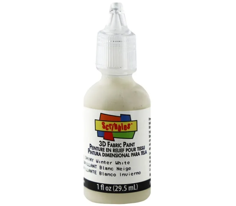Scribbles 3-D Fabric Paint – 1-ounce – Shiny Winter White