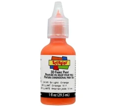 Scribbles 3-D Fabric Paint – 1-ounce – Shiny Bright Orange