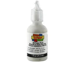 Scribbles 3-D Fabric Paint – 1-ounce – Iridescent White Mist
