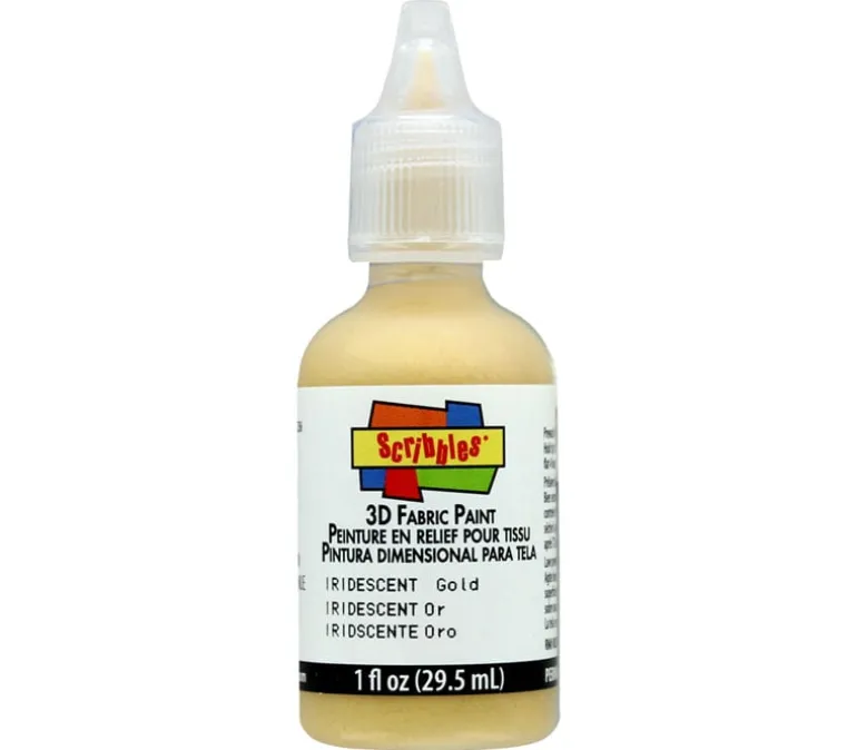 Scribbles 3-D Fabric Paint – 1-ounce – Iridescent Gold