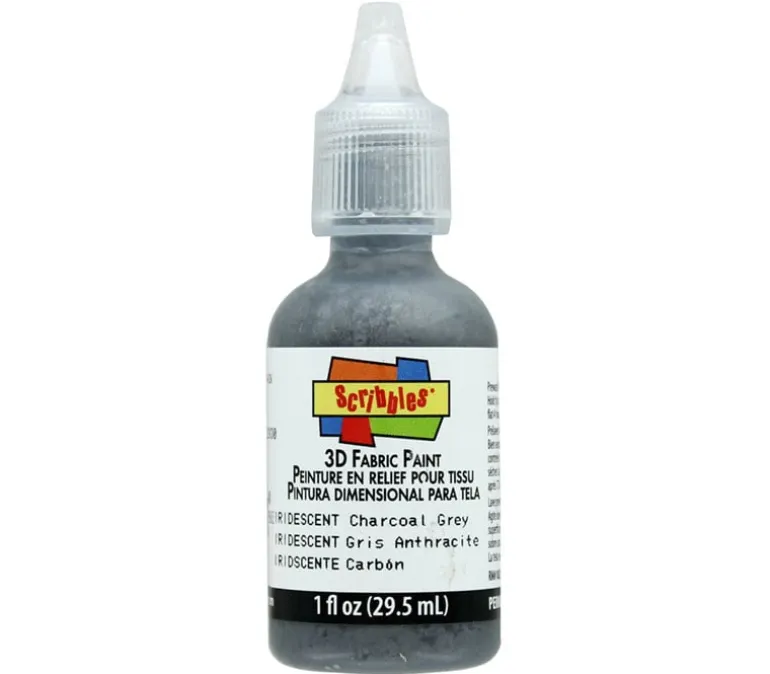 Scribbles 3-D Fabric Paint – 1-ounce – Iridescent Charcoal Gray