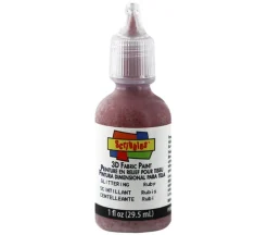 Scribbles 3-D Fabric Paint – 1-ounce – Glitter Ruby