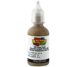 Scribbles 3-D Fabric Paint – 1-ounce – Glitter Glittering Gold