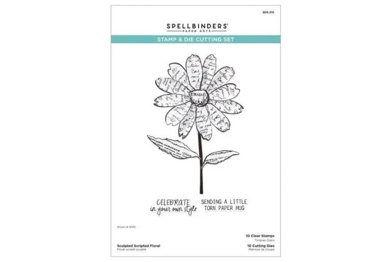 Sculpted Scripted Floral Clear Stamp & Die Set