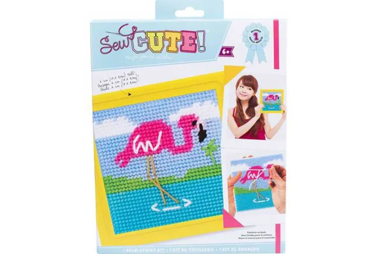 Sew Cute Flamingo Needlepoint Kit for Kids