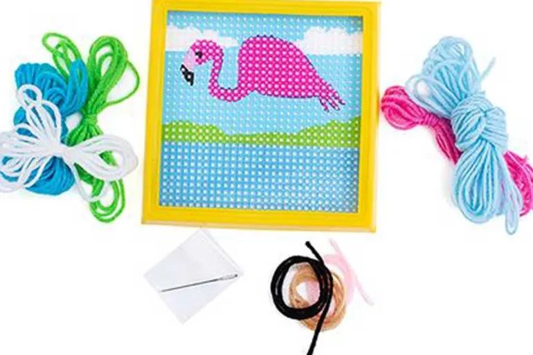 Sew Cute Flamingo Needlepoint Kit for Kids