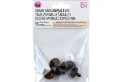 Shank Back Animal Eyes – 20mm – 6pc. – Brown
