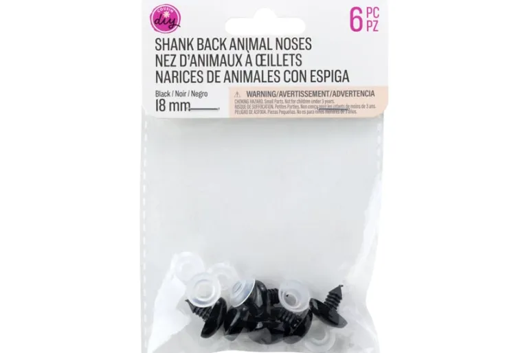 Shank Back Solid Eyes – 18mm – 6pc. – Black