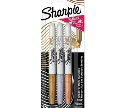 Sharpie Marker Set – Fine – Metallic Gold Silver Bronze – 3 Piece