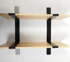 2 Shelf Wall Hanger with Black Metal Frame