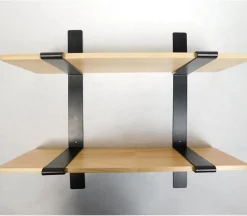 2 Shelf Wall Hanger with Black Metal Frame