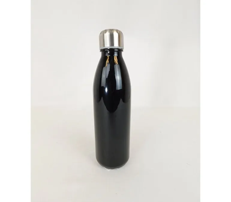 Shinny Black Sport Water Bottle – 10-inch