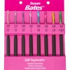 Silvalume Soft Ergonomic Crochet Hook Set of 8: Sizes E4/3.5mm to K10.5/6.5mm. #12698