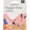 Silver Huggie Hoop Earring Findings with Loop, 12×13.5mm, 8 Pc