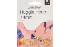 Silver Huggie Hoop Earring Findings with Loop, 12×13.5mm, 8 Pc