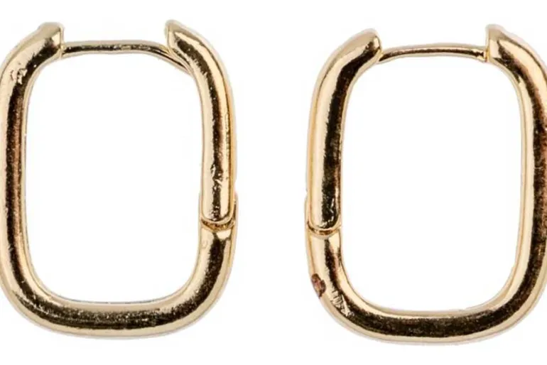 Silver Huggie Hoop Earring Findings with Loop, 12×13.5mm, 8 Pc