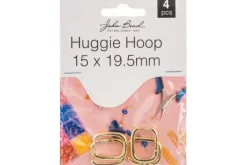 Silver Huggie Hoop Earrings, 14mm, 8 Pieces