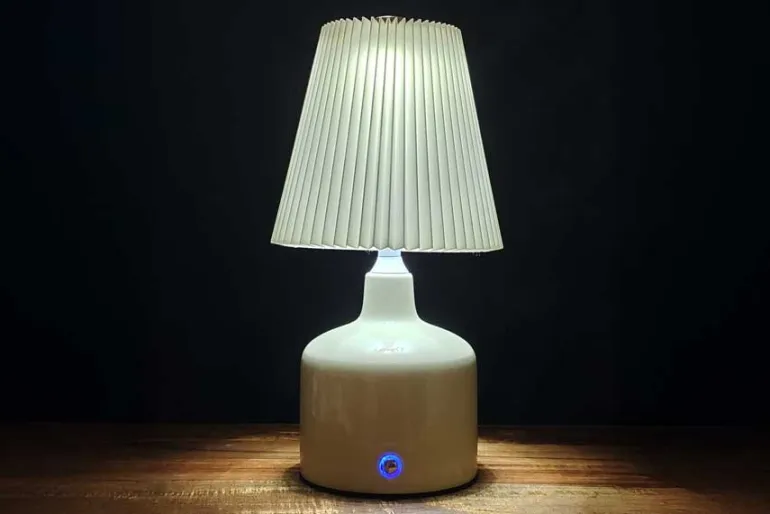 8″ Silver Lamp with Touch Control