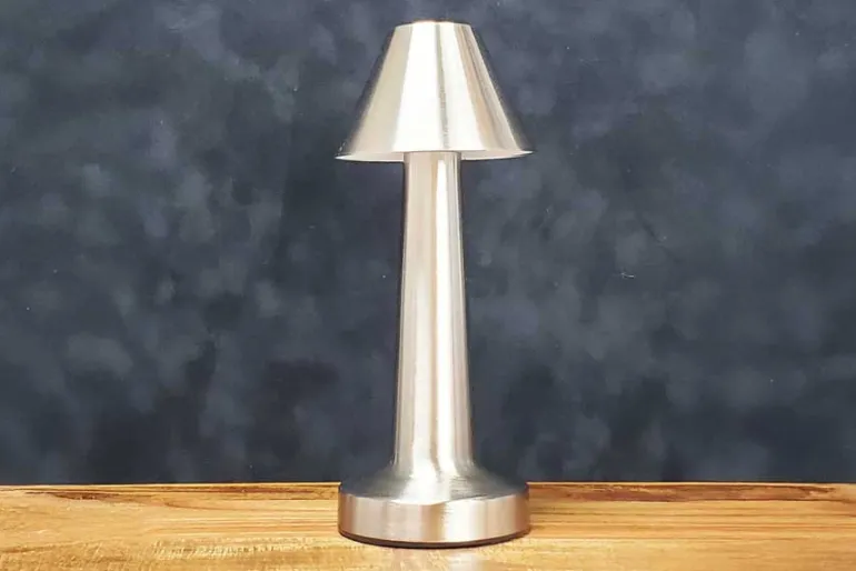 8″ Silver Lamp with Touch Control