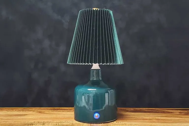 8″ Silver Lamp with Touch Control