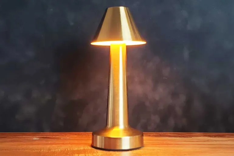 8″ Silver Lamp with Touch Control