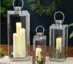 Silver Metal Lantern – Large