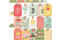 Simple Stories Pink Lemonade 12×12 Paper – Journal Elements