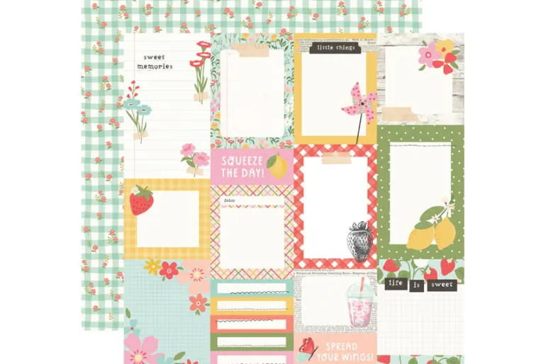 Simple Stories Pink Lemonade 12×12 Paper – Fresh Picked