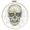 Skull Cross Stitch Kit with 6 inch hoop